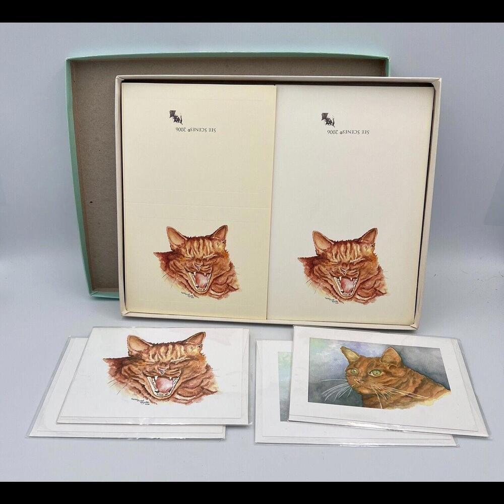 Unique ORANGE TABBY CAT Stationery set - Picture 3 of 6
